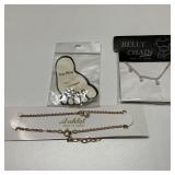 Lot of 3 Silver & Gold Tone Jewelry Toe Ring &