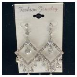 Rhinestone Embellished Chandelier Drop Earrings