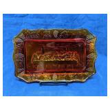 Indiana Glass Amberina The Last Supper Tray