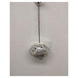 Embossed metal heart-shaped potpourri holder