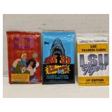 3 Packs of collector cards - LSU, Jaws 3D and