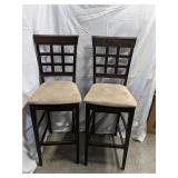 Pair of lattice back 29' bar stools