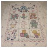Babies Are Precious Cross Stitch Crib Cover Quilt