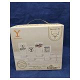 Yellowstone 4 glass beverage set, new/sealed