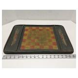 VIntage wood checkerboard serving tray