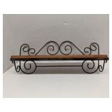Wood and metal wall shelf 18'