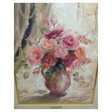 Marty Bell Litho on Canvas *Rhapsody of Roses'