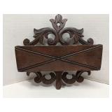 Vintage wood letter holder wall pocket