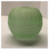 Fairy Lamp Mint Green Indiana Glass Mt Vernon 2 pc