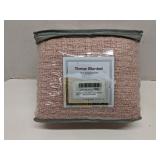 CHunky Pink Throw Blanket 50x60
