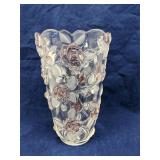 Mikasa Bella Rosa Pink Frost Crystal Vase 9.5'