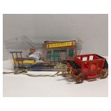 Group of toys - Playmobil Stagecoach +more
