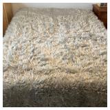 Shaggy Faux Fur Area Rug or Blanket Neutral Toned