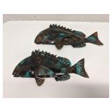 Lot of 2 metal fish wall decorations