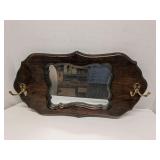 Wood coat rack with mirror