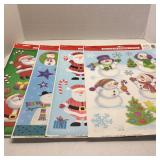 Lot of 4 Christmas Hologram Window Clings 2012