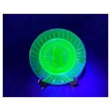 Anchor Hocking Pillar Optic Plate 6ï¿½ Uranium Glass