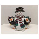 Snowman & penquins cookie jar