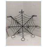 Metal spiderweb votive candle holder wall decor