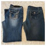 2 Pair Junior size 13 Blue Jeans Premiere & 88