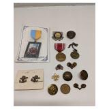 Group of vintage pins and badges