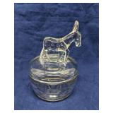 Jeannette Glass Donkey Powder Jar