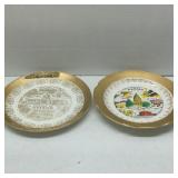 Lot 2 Souvenir Plates Crest-O-Gold Kansas Oregon