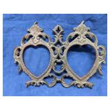 Cast Iron duel hearts shaped picture frame