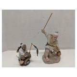 Lot of 2 Chinese Shiwan Mudman Figurines
