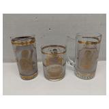 Lot of 3 Graceland Elvis glasses