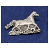 Torino Metal Pewter Horse brooch