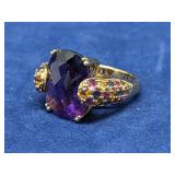 Clyde Duneier 925 Silver & Amethyst ring size 7