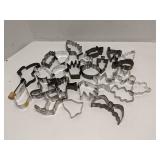 Assortment of vintage metal cookie cutters