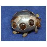 Silvertone Ladybug brooch