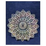 Iridescent Federal Glass Star Petal Plate 11'