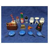 Group of miniatures - pots pans tools & more