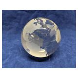 Solid glass globe paper weight