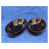 Lot of 2 Ruby red oval serving bowls