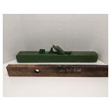 Antique wood plane and level