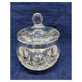 Lead Crystal covered candy dish star burst pattern