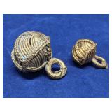 Lot of 2 vintage brass jingle bells