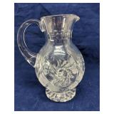 Lead Crystal Pitcher, star burst pattern