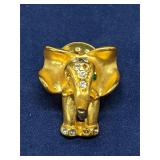 Gold-tone Elephant brooch pin