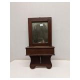 Wood wall shelf with mirror