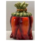 Vtg Ceramic Red Chili Pepper Cookie Jar