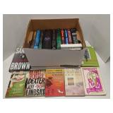 Box of fiction novels, mixed genres