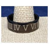 Black wedding band with Roman numerals