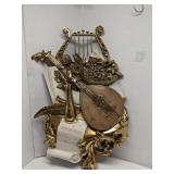 Syroco Gold Wall Art Plaque Lute & Lyre Still Life