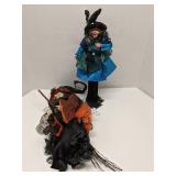 Lot of 2 Gothic Witch dolls