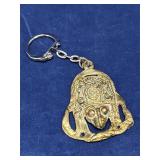 Brass frog keychain fob
